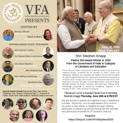 June 26, 2025 | Celebration in honor of Padma Shri awardee Stephen Knapp